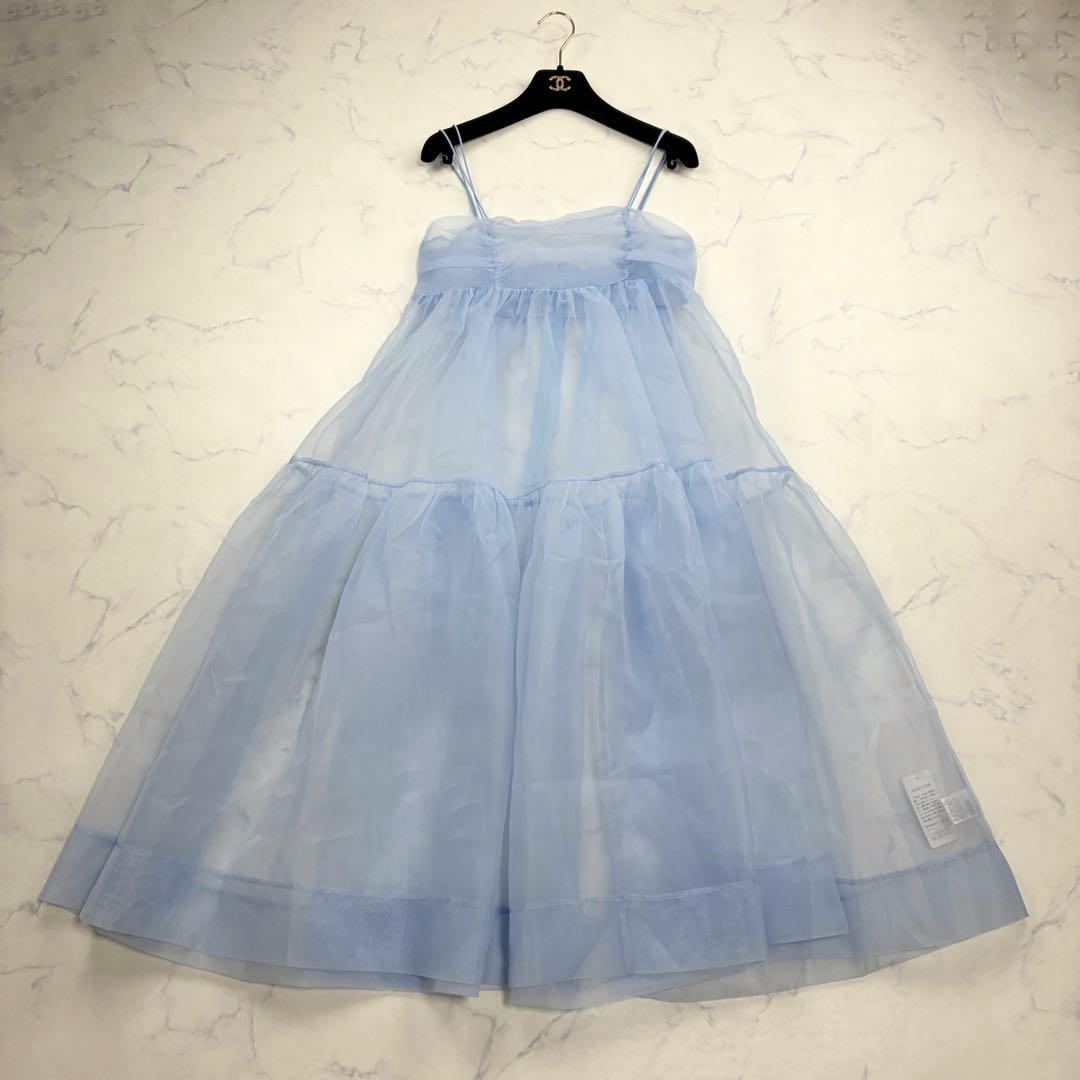 タグ付き✨POPPY　オーガンジーティアードキャミドレス　ベイビーブルー