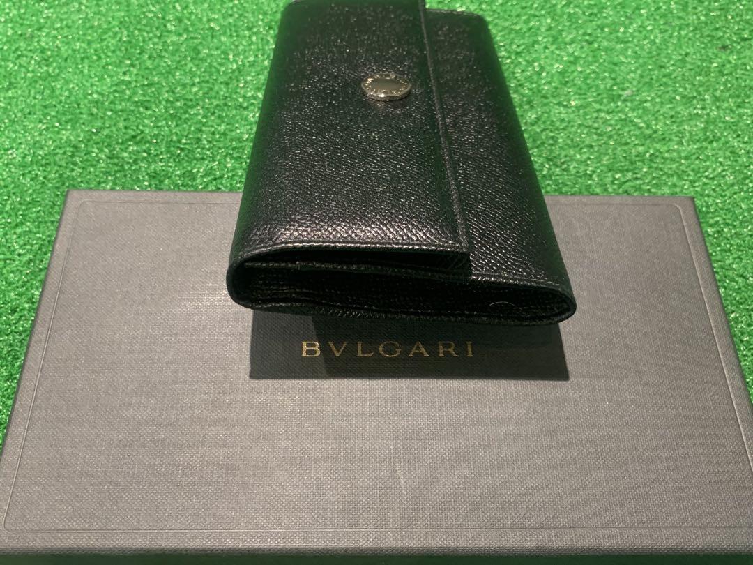 美品 BVLGARI ブルガリ 二つ折り財布 レザー ブラック
