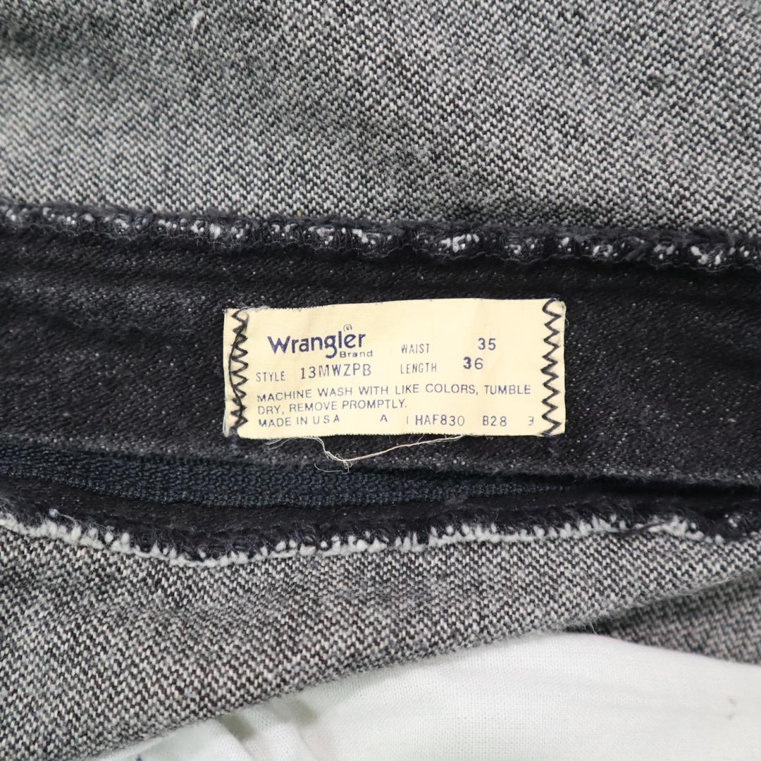 80s90s ラングラー 13MWZPB USA製 先染め ブラックデニムパンツ
