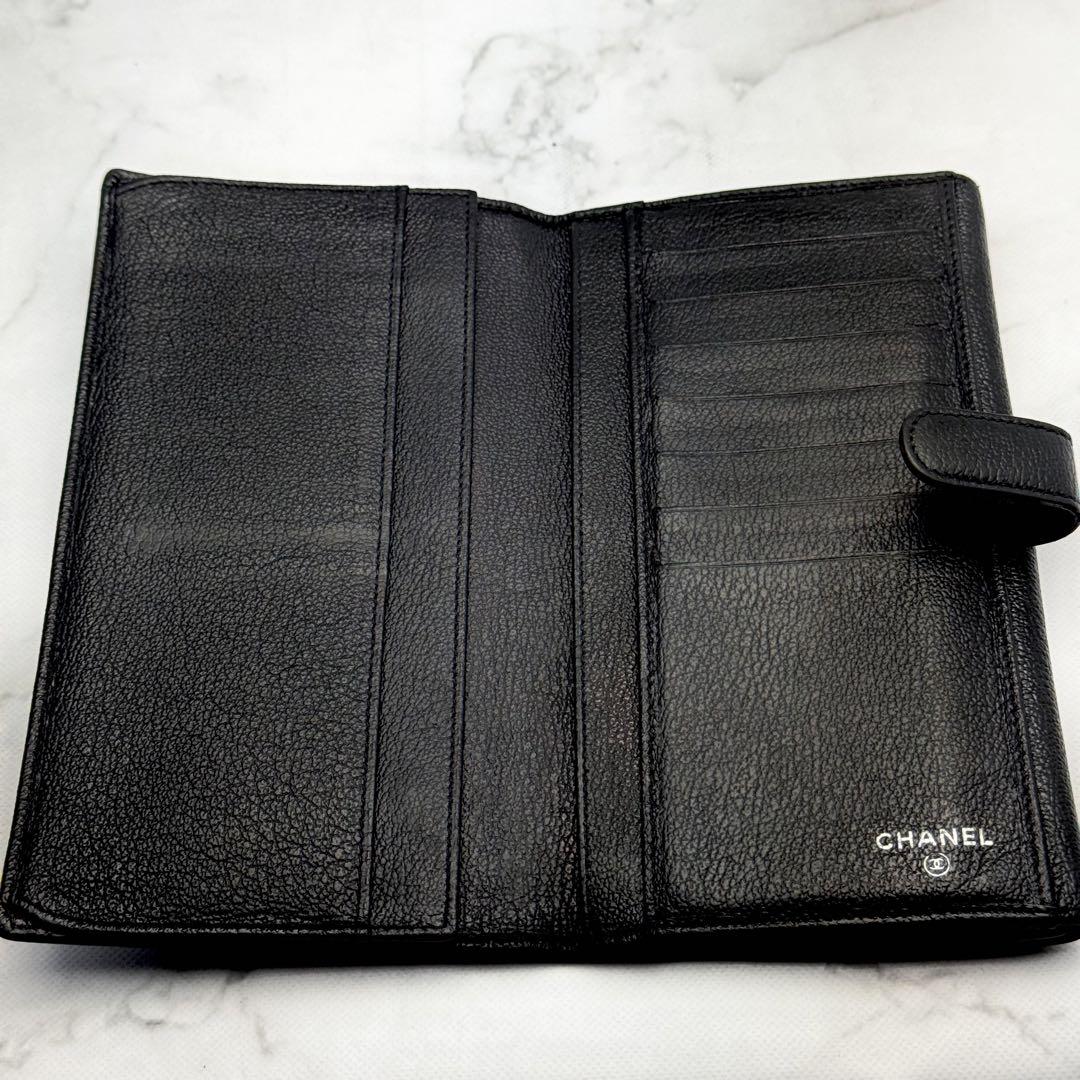 CHANEL シャネル カメリア バタフライ Wホック フラップ 長財布