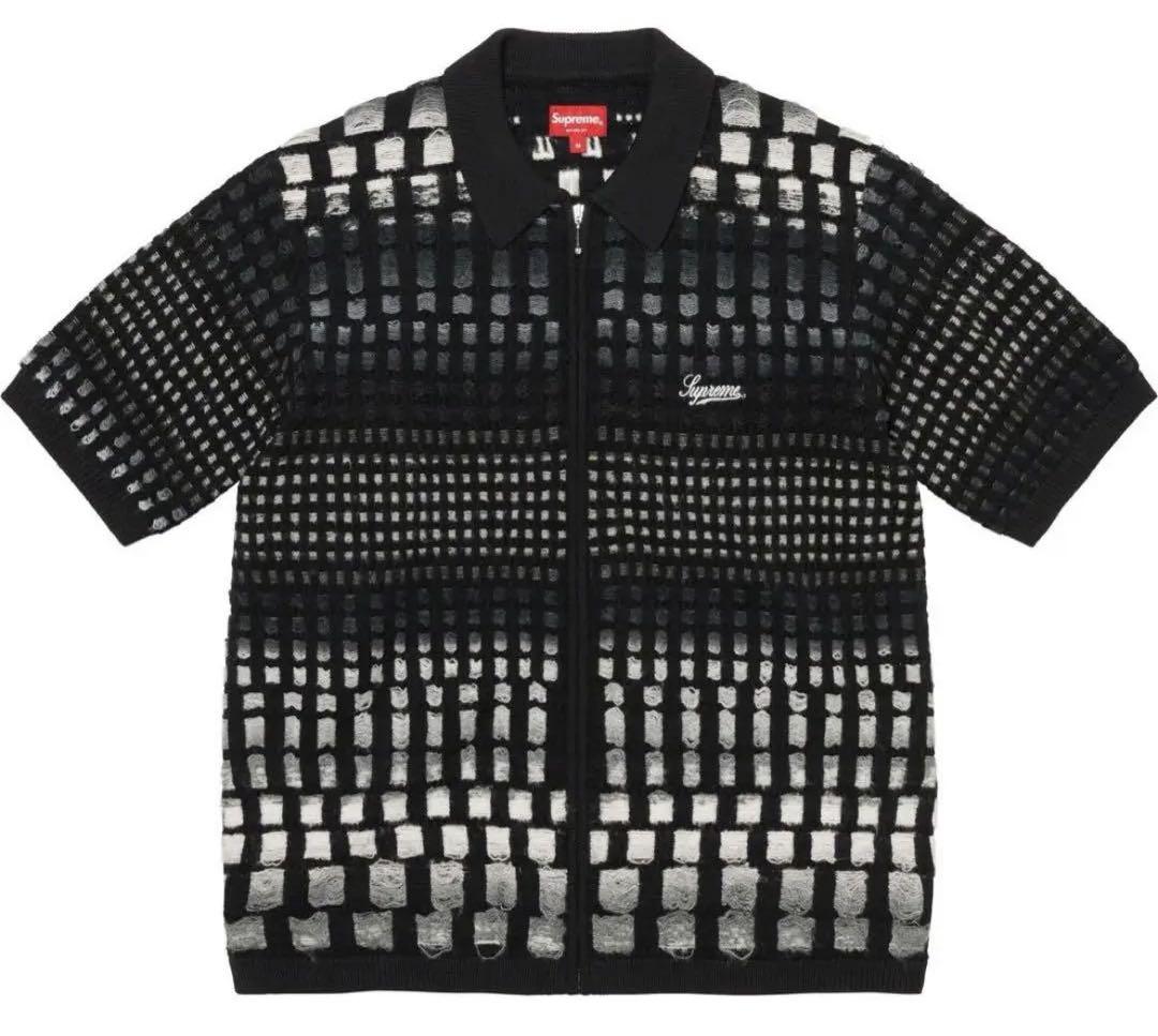 Supreme 23ss Gradient Grid Zip Up Polo