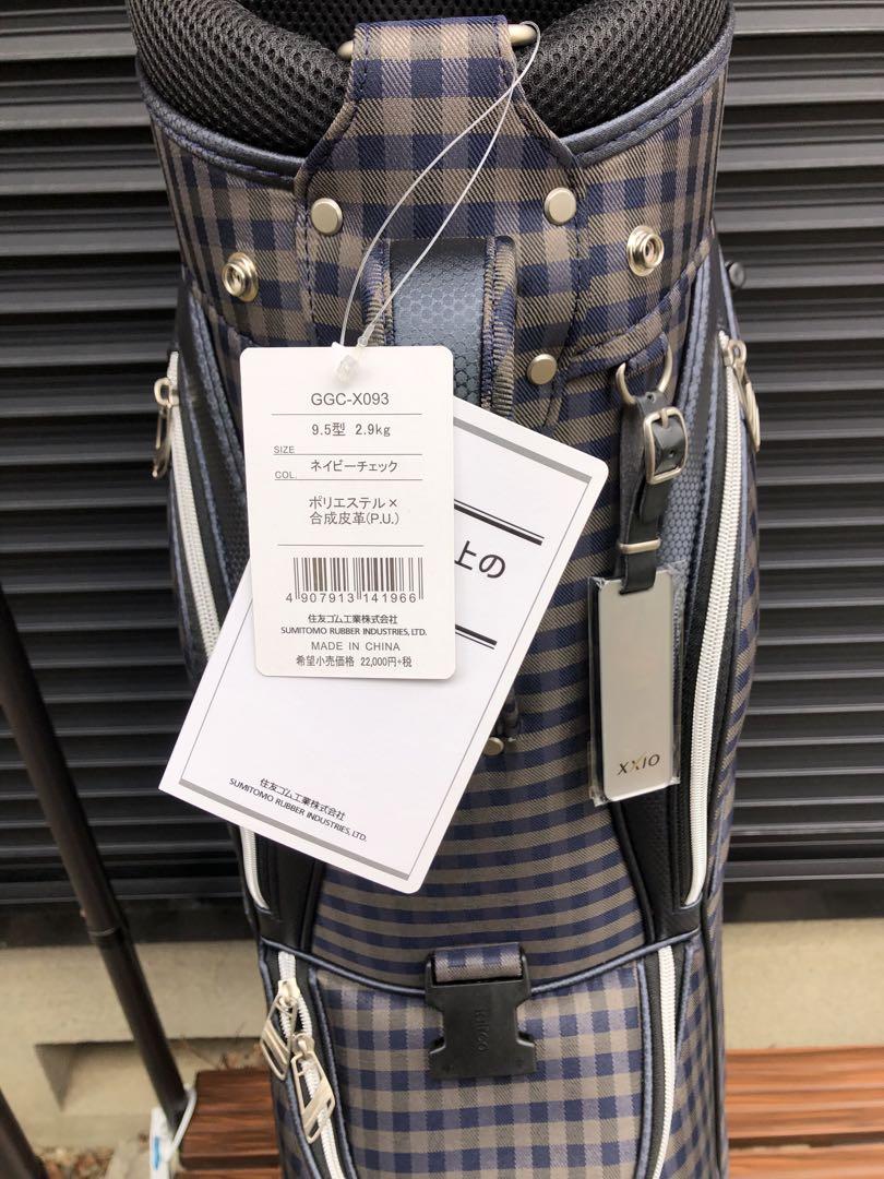 281番 新品未使用 XXIO ゴルフバッグ チェック柄フード付き