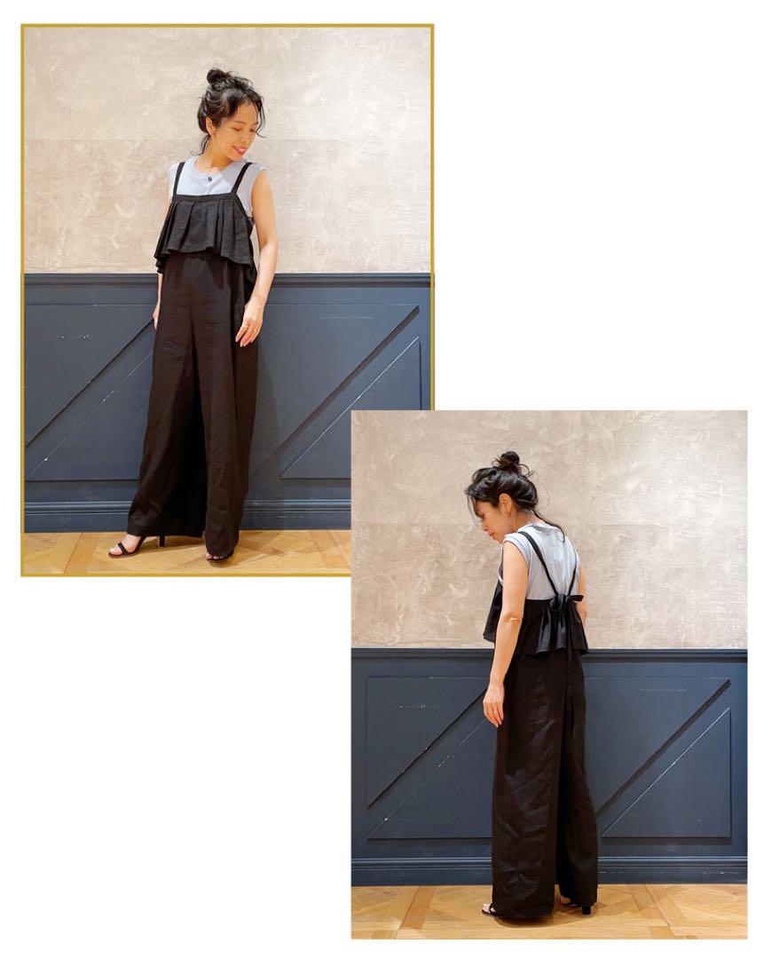 IENA LA BOUCLE リネンフリル サロペット