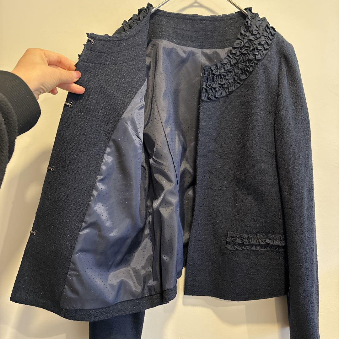 美品✨23区 ワンピーススーツ セットアップ ノーカラー ラメツイード 38 楽天市場】ワンピースセットアップ ノーカラー ラメ ツイード