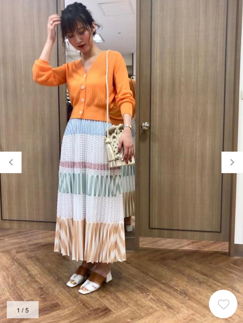 GRACE CONTINENTAL ミックスプリーツスカート