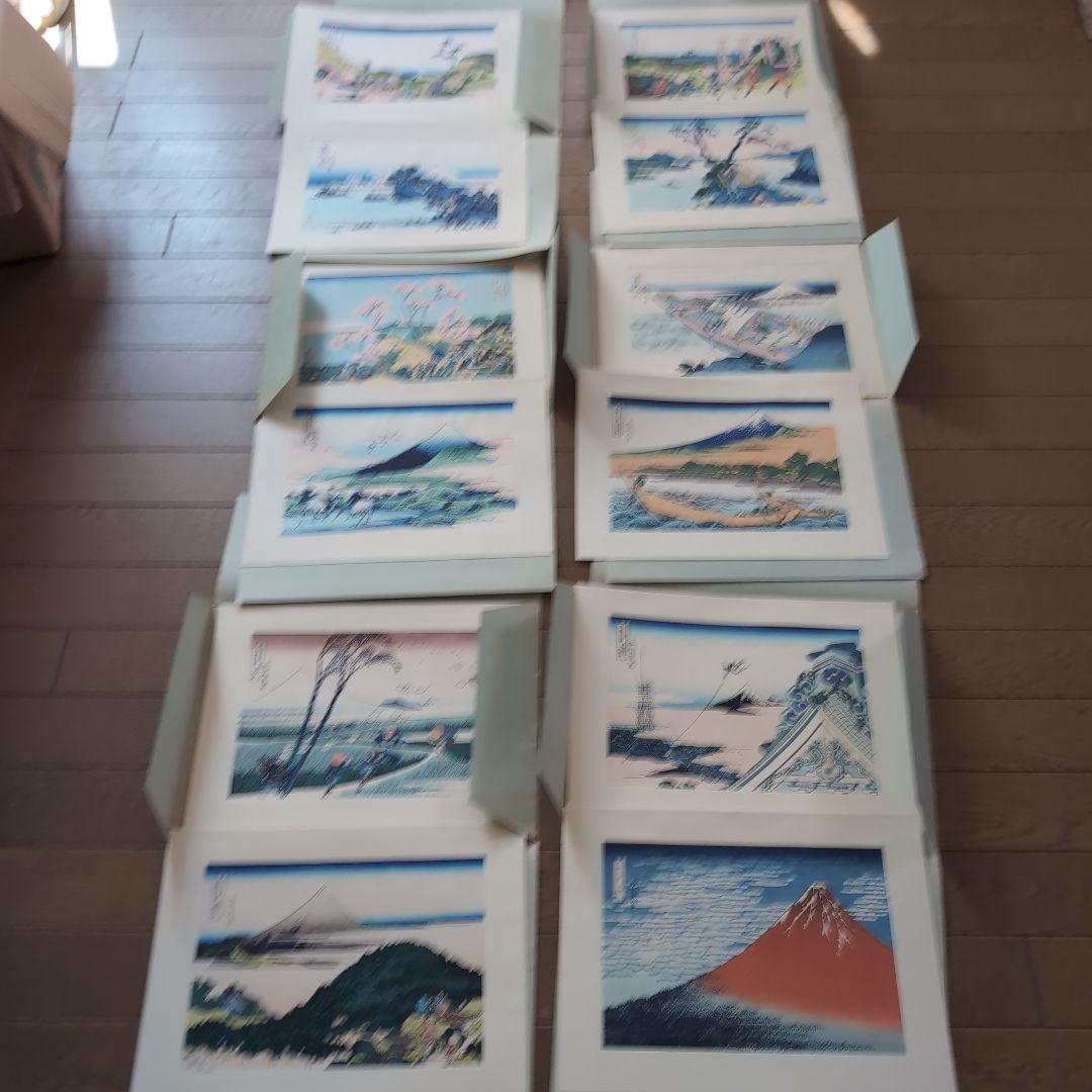 手擦木版画　富嶽三十六景　46枚揃い　／　葛飾北斎　冨嶽