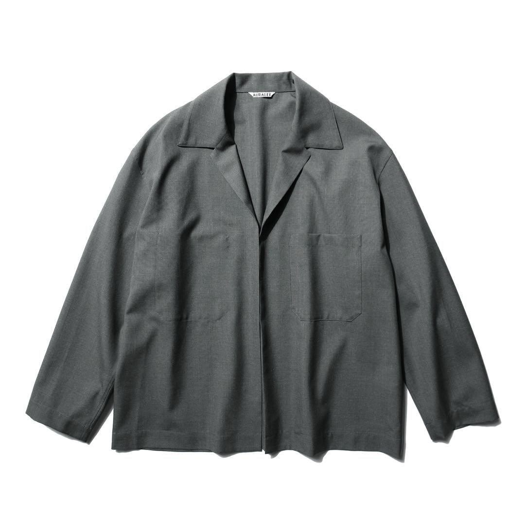 AURALEE WOOL SILK TROPICAL SHIRTS JACKET - メルカリ