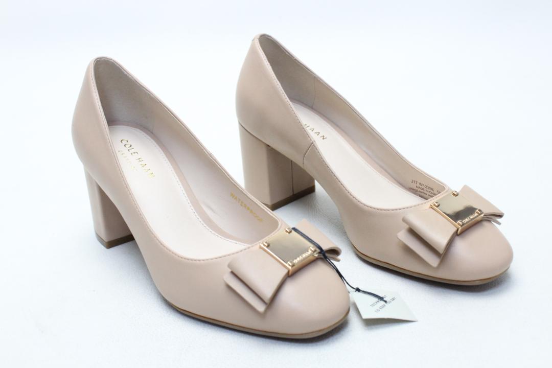 高品質得価 新品 COLE HAAN 本革リボンパンプス 5B オールウェザー yQ9gm-m19181122041 格安日本製