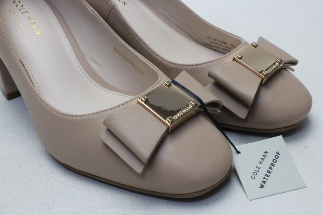 高品質得価 新品 COLE HAAN 本革リボンパンプス 5B オールウェザー yQ9gm-m19181122041 格安日本製