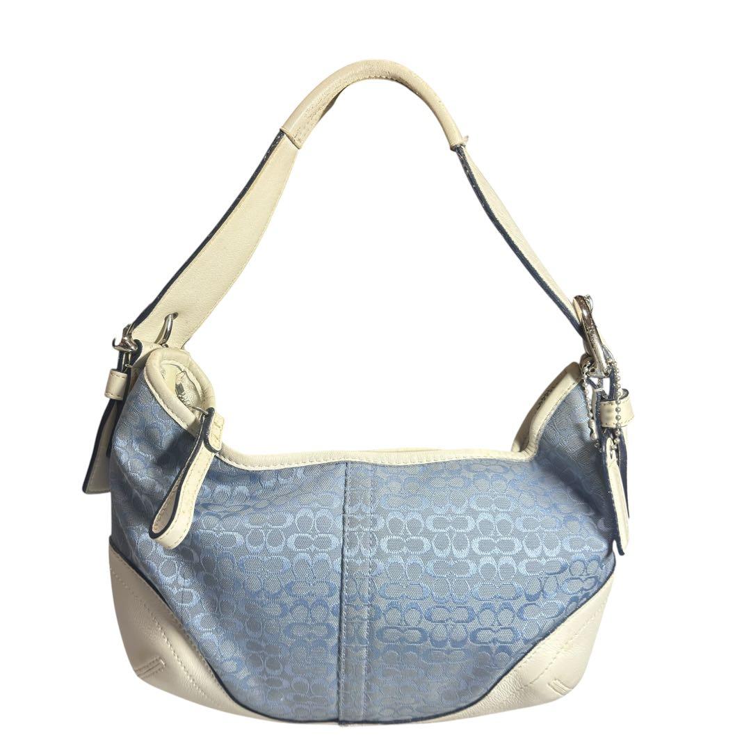 COACH コーチ　アクセサリーポーチ　ハンドバッグ　水色　ショルダーバッグ 希少色 COACH コーチ アクセサリーポーチ ショルダーバッグ