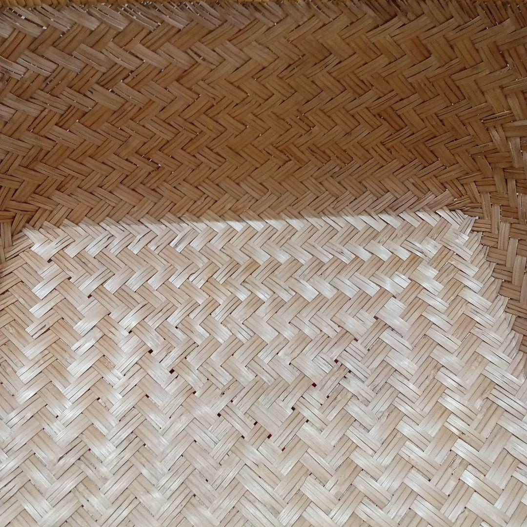 昭和レトロ鳥越すず竹竹細工行李かご(53cm)　鳥越竹細工