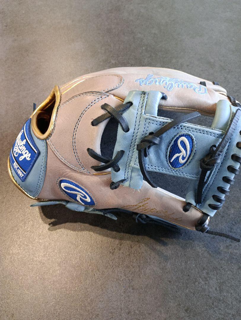 Rawlings　ロ－リングス 軟式グローブ ベージュ/青