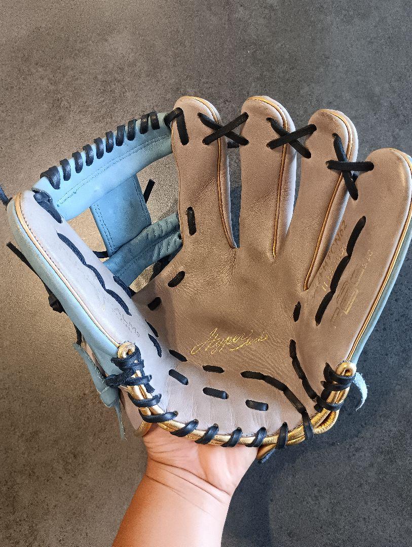 Rawlings　ロ－リングス 軟式グローブ ベージュ/青