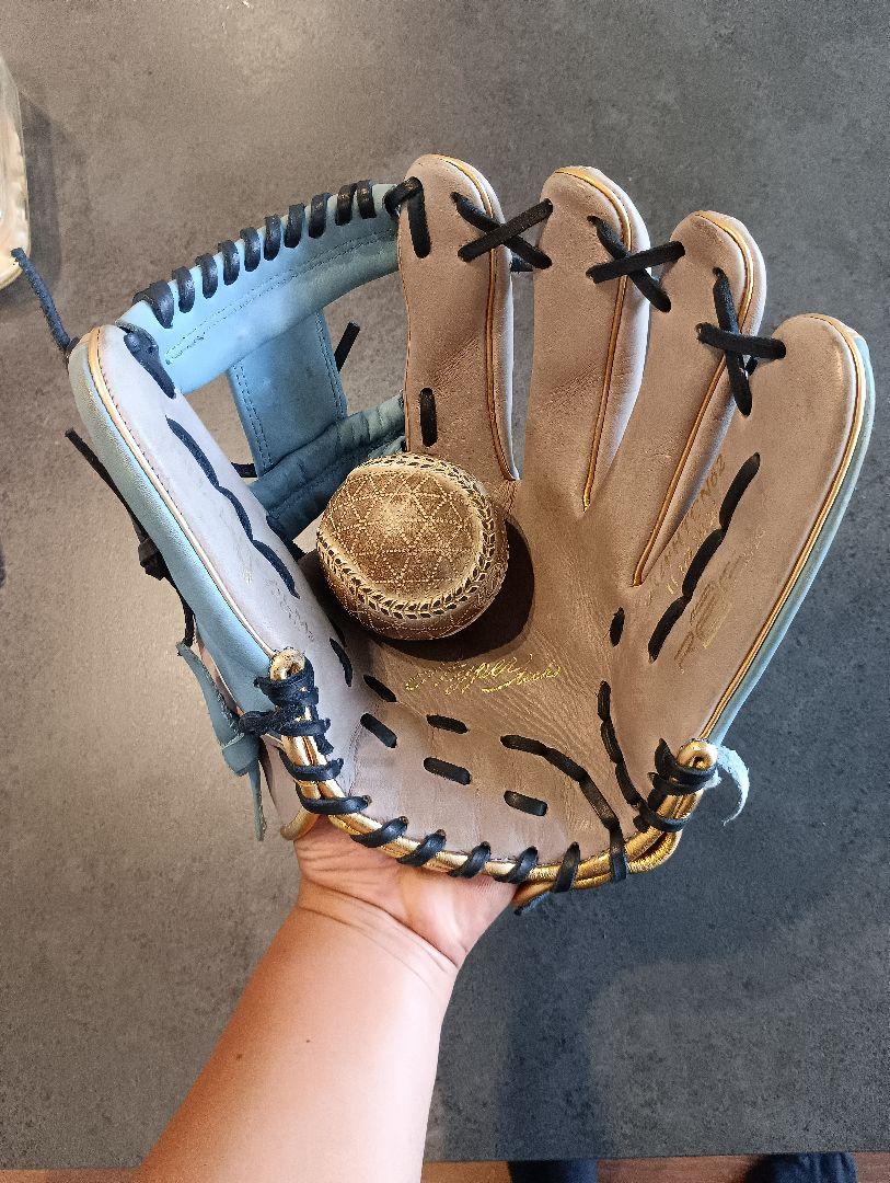 Rawlings　ロ－リングス 軟式グローブ ベージュ/青