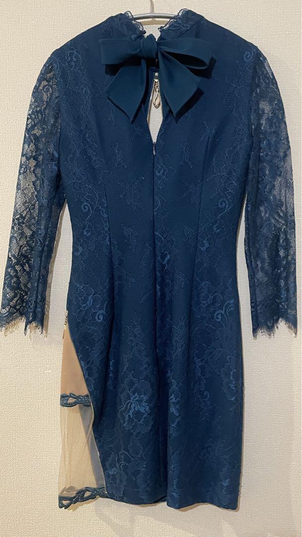 Robe de Fleurs Glossy ティールブルー ドレス