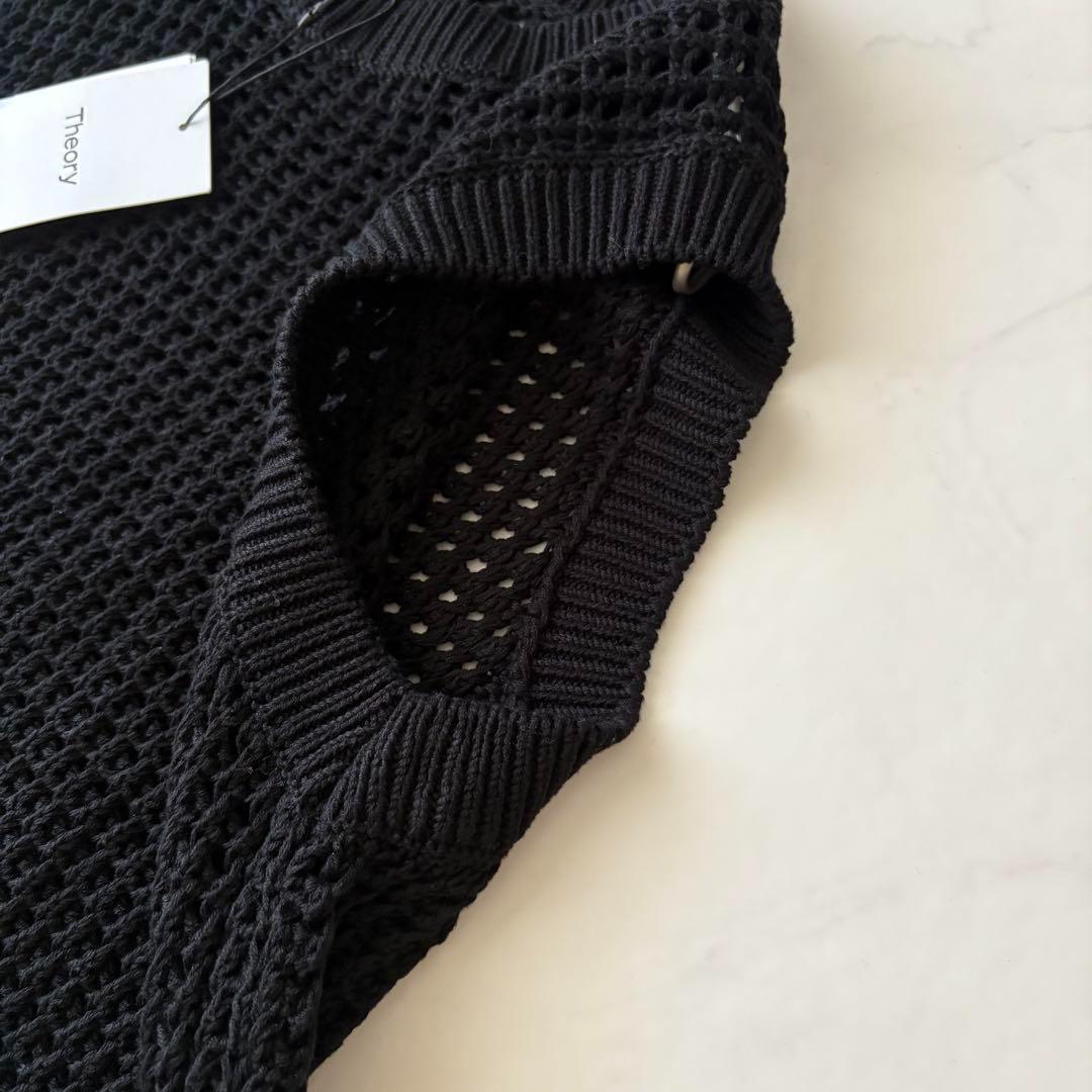 theory セオリー ニット ベスト S ブラック コットン 黒 新品 theory セオリー ニット ベスト S ブラック コットン 黒 新品