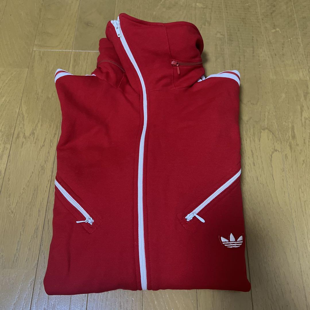 【ヴィンテージadidas】　ジャージトップスフード付き
