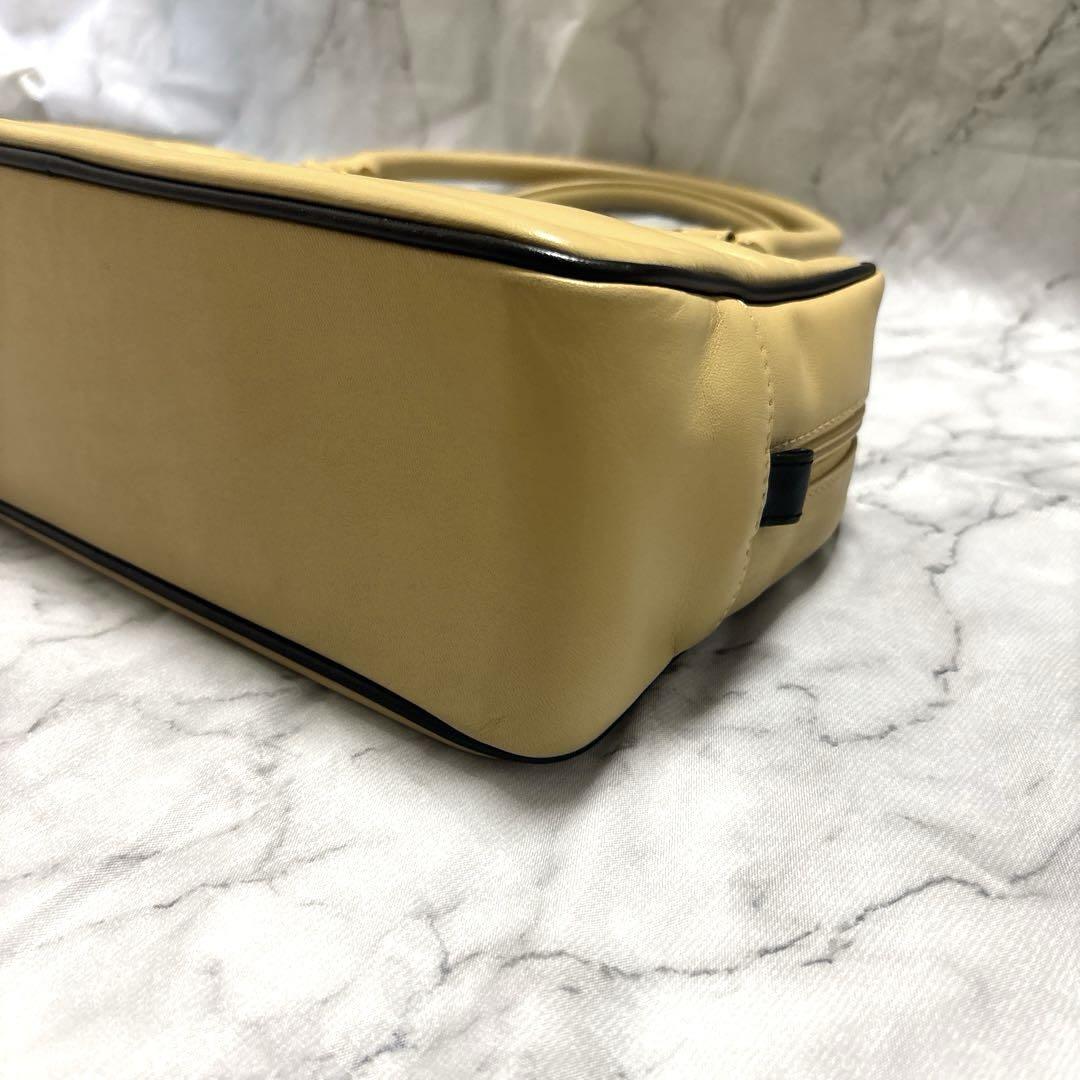 【美品】レリアン Leilian ハンドバッグ ベージュ系 ダブルポケット付き