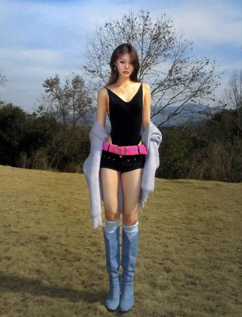小物 DND4DES graphic long fur belt