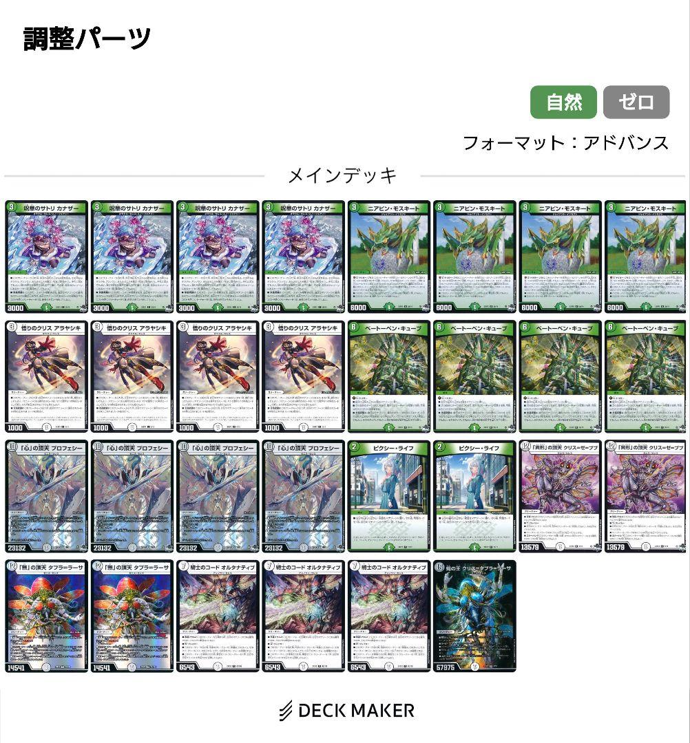 零緑ゼニス　メイン40枚　調整パーツ30枚　計70枚