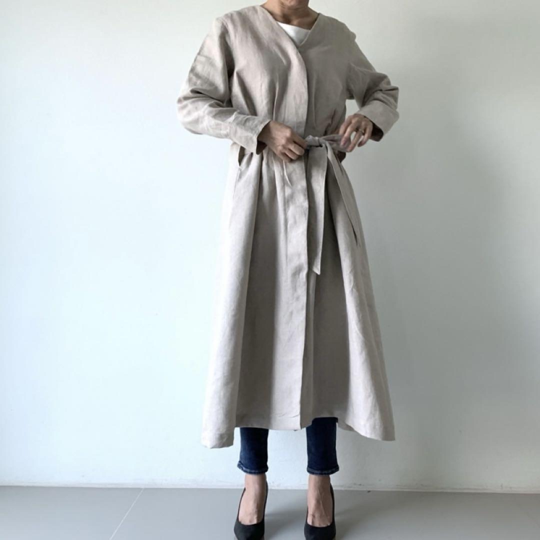 tenoshigoto ウエストタック入りコート