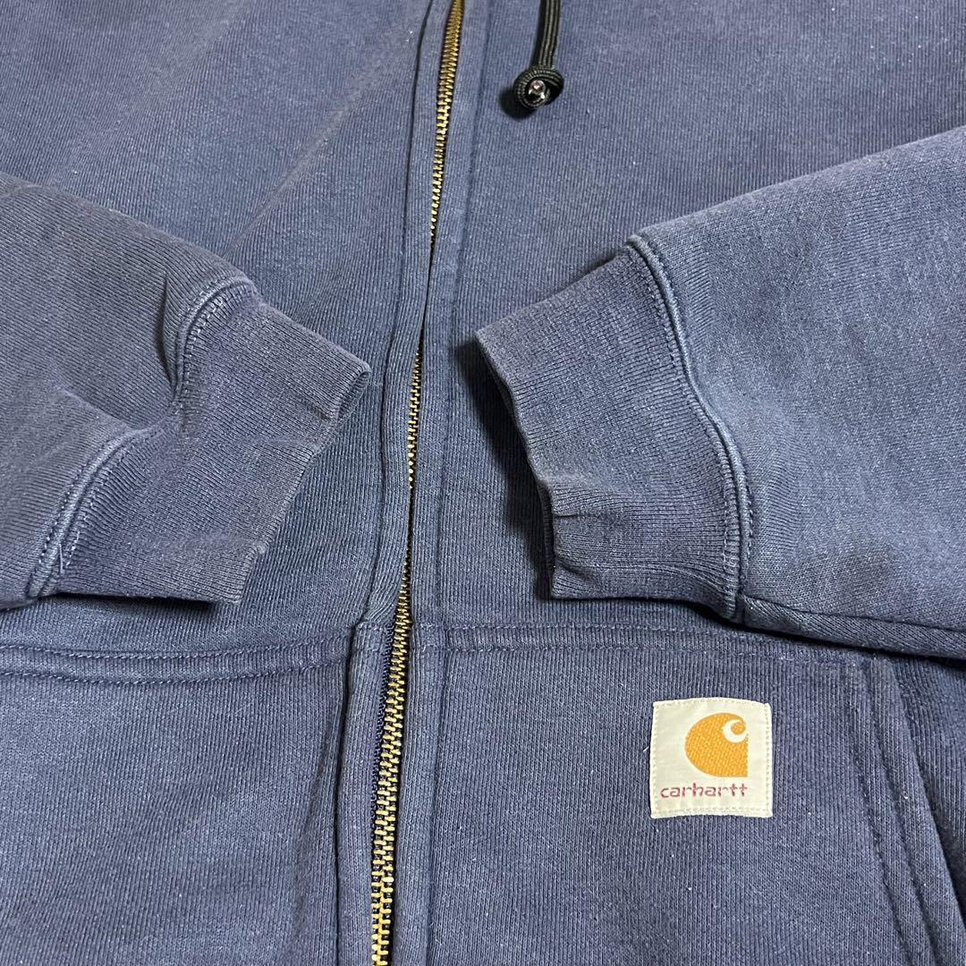 90s Carhartt（カーハート）フルジップフーディ/ネイビー/US古着 90s Carhartt（カーハート）フルジップフーディ/ネイビー/US古着