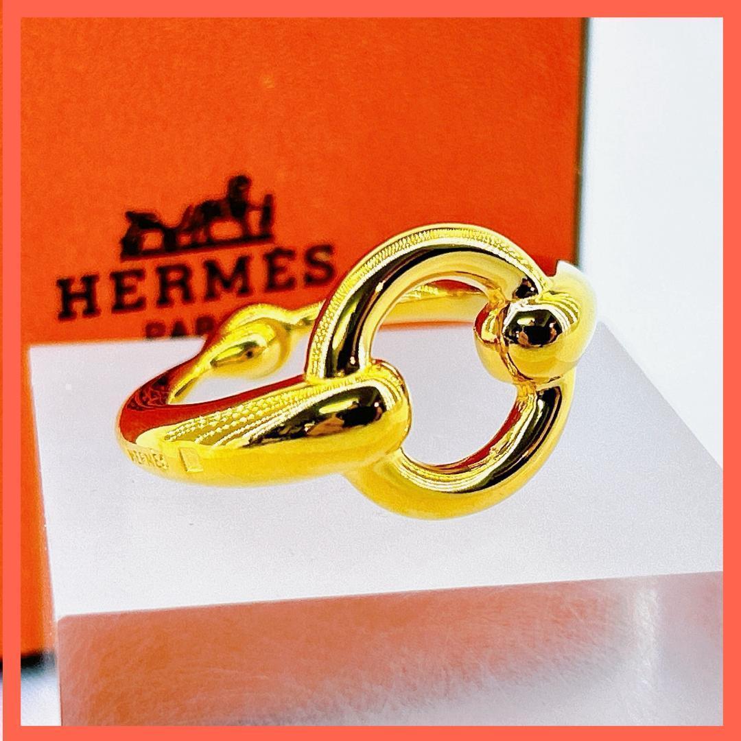 【新品同様!】エルメス スカーフリング モー ゴールドメタル HERMES