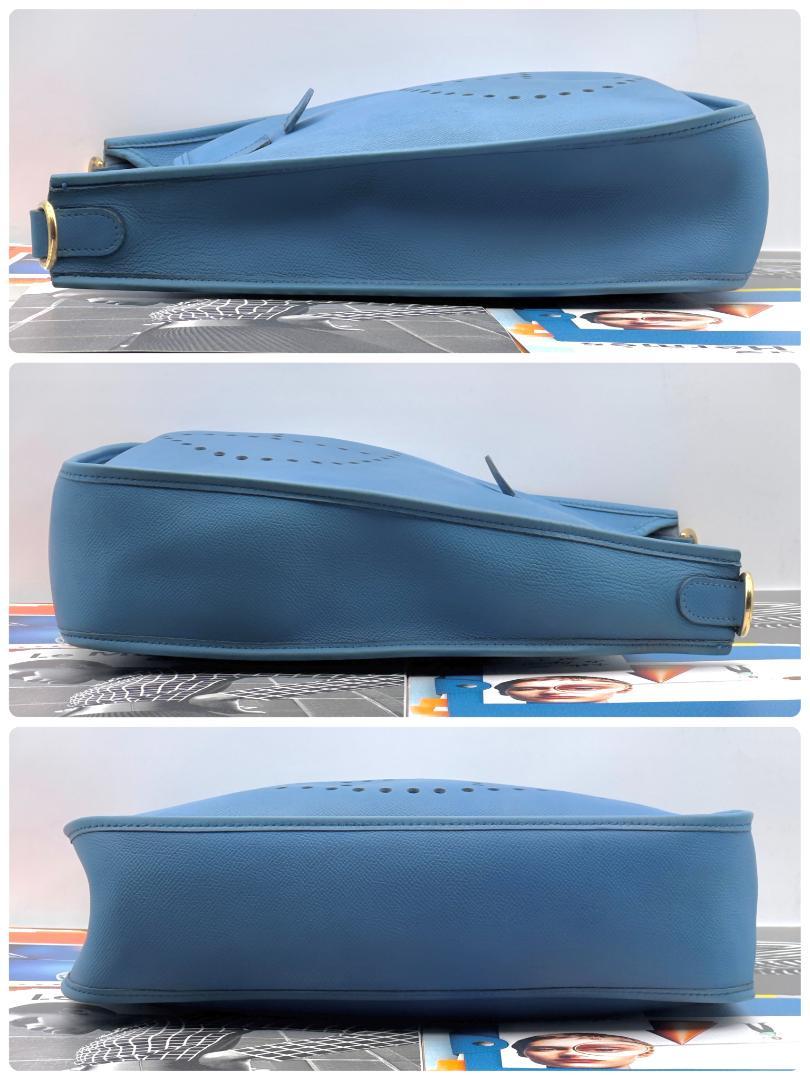 極上品 エルメス エヴリンGM ショルダーバッグ ブルージーン A193