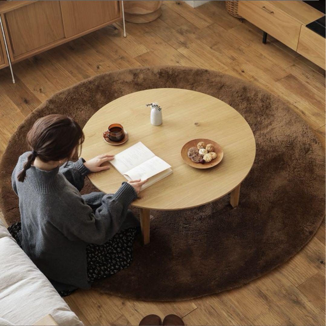 こたつテーブル FAM/NA ナチュラル 円形 丸90cm 北欧 木製 おしゃれ