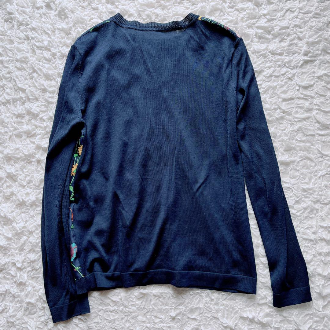 ダーマコレクション 花柄シルク使用アンサンブルニット