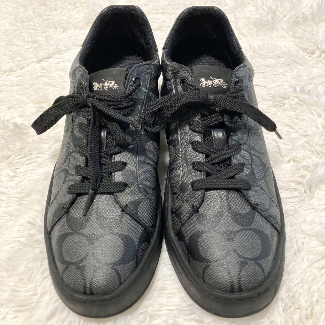 極美品 ✨ COACH コーチ スニーカー 28cm 黒 レザー シグネチャー 極美品 ✨ COACH コーチ スニーカー 28cm 黒 レザー シグネチャー
