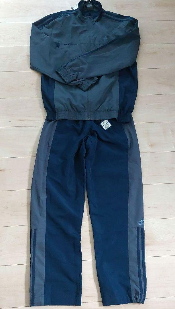 adidas 定価1.2万円　トレーニングウェア上下セット ネイビー/グレー　S