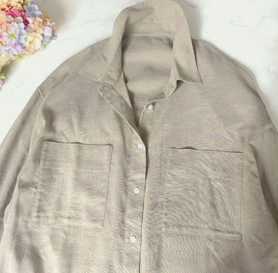 美品❁LOUNGEDRESS リネンライク オーバーシャツ ラウンジドレス