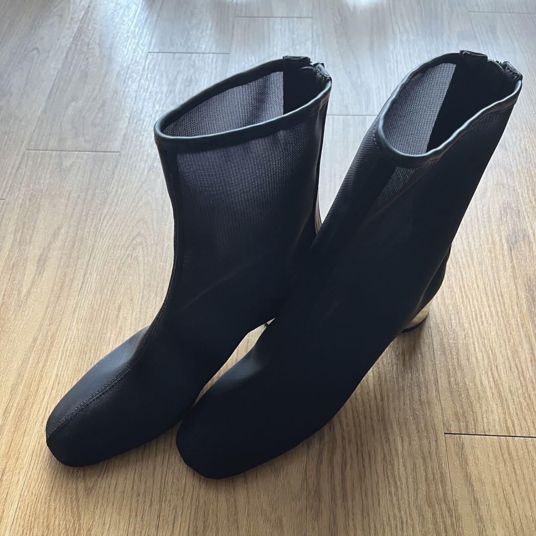 ADAM ET ROPE シアーショートブーツ ブラック