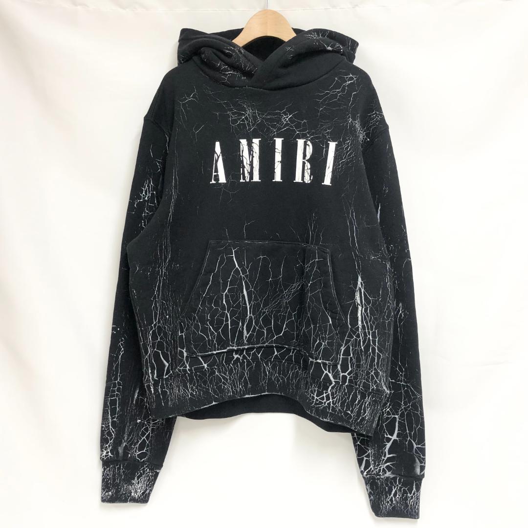 ○★新品未使用　AMIRI　クラックダイ コア ロゴパーカー　S　ブラック