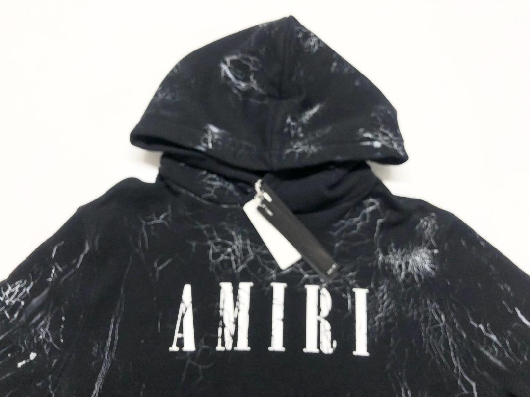 ○★新品未使用　AMIRI　クラックダイ コア ロゴパーカー　S　ブラック