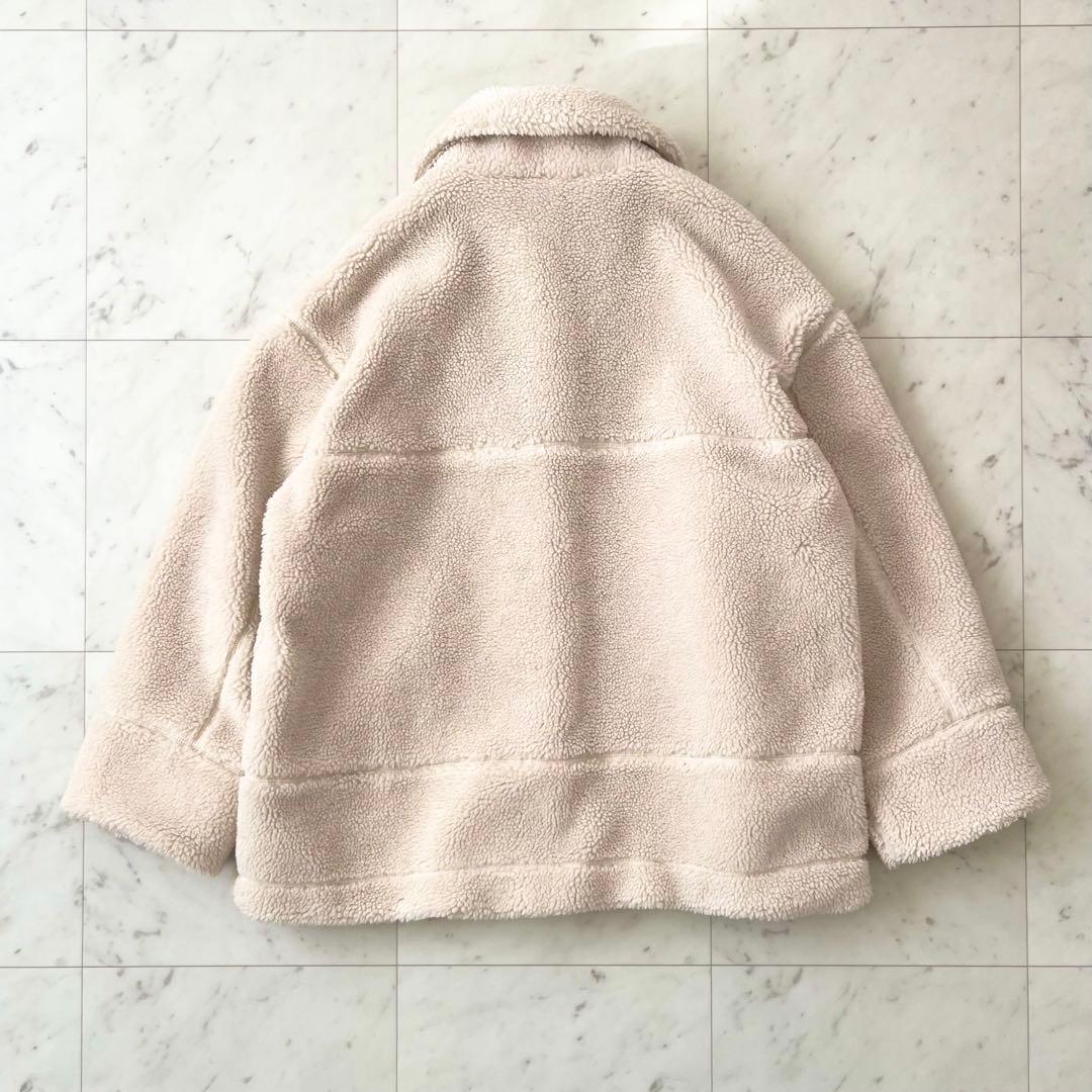 極美品♪シップス　23AW 襟付きボアジャケット　オーバーサイズ　洗える　F