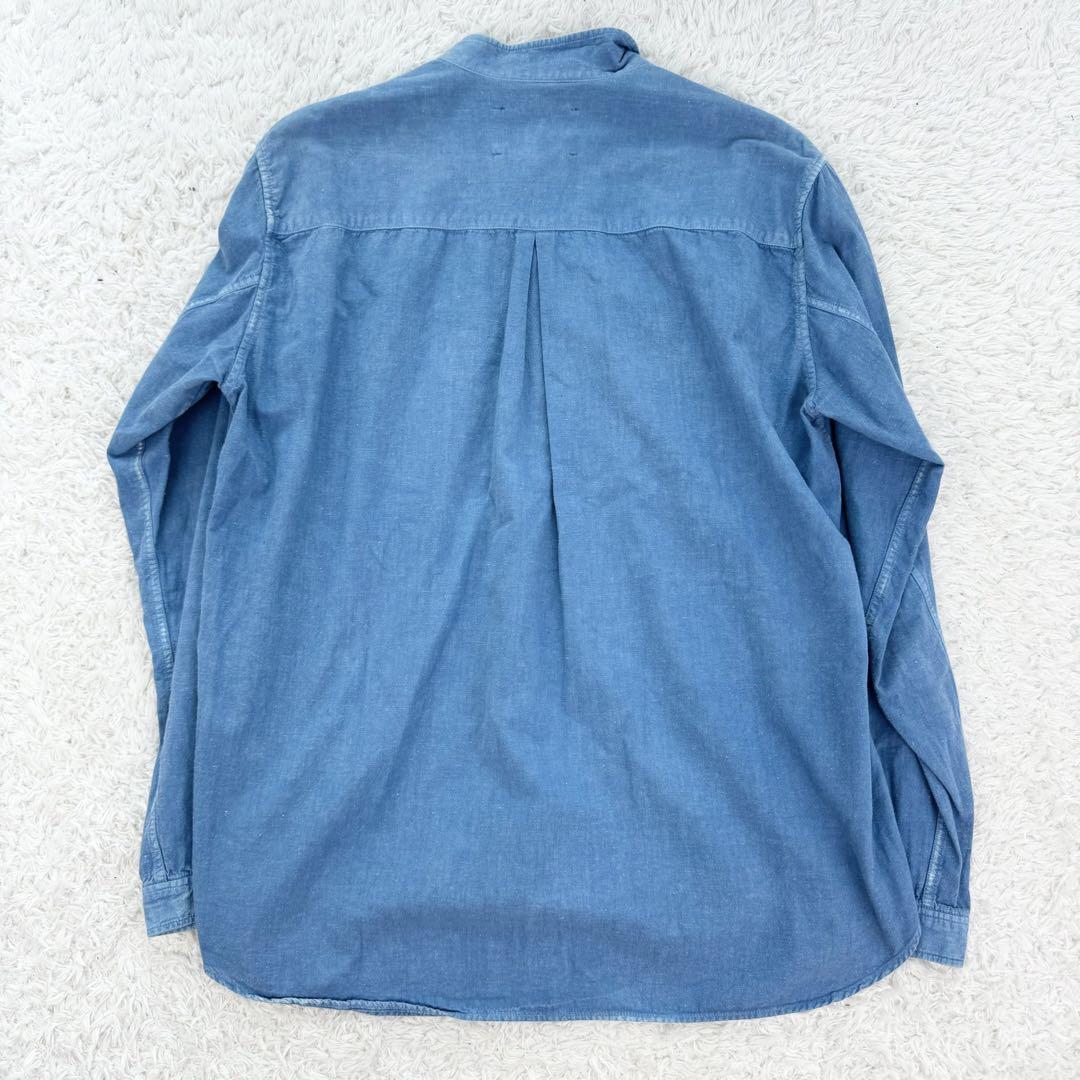 【希少】OUTIL アシンメトリー　インディゴ染　長袖シャツ　L