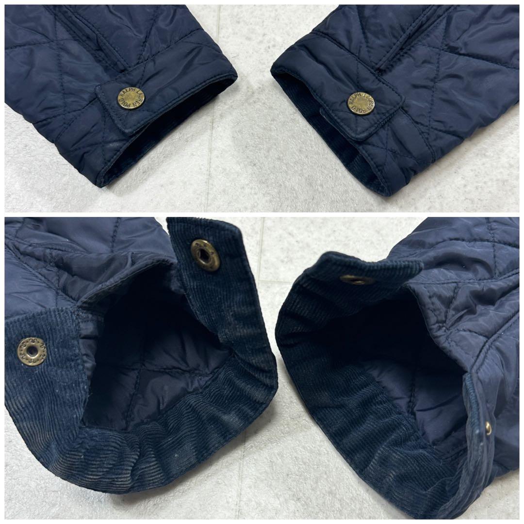【ラルフローレン】キルティングコート ロゴボタン 裏地ロゴ 総柄 紺(7) 【ラルフローレン】キルティングコート ロゴボタン 裏地ロゴ 総柄 紺(7)