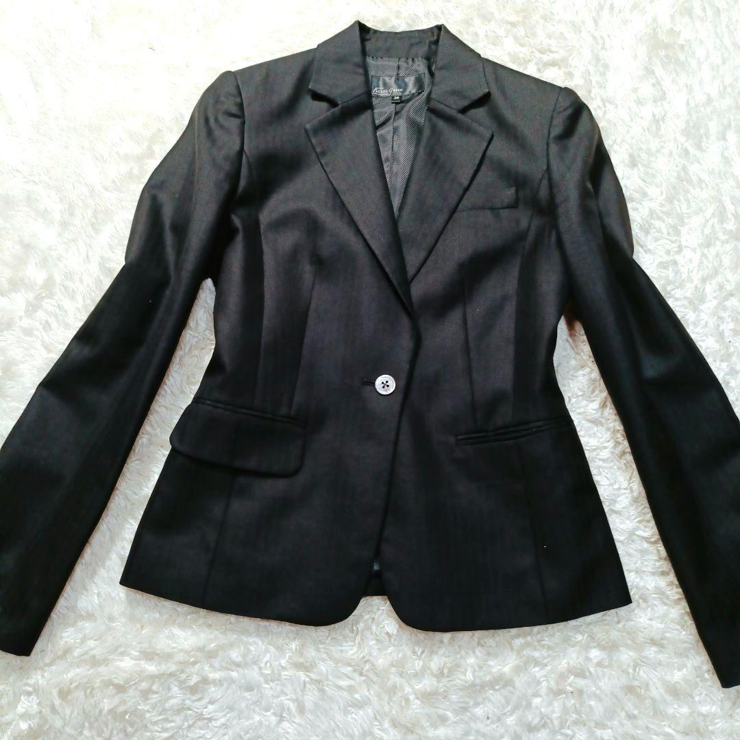 GREEN LABEL RELAXING レディース パンツスーツ シルク混 黒