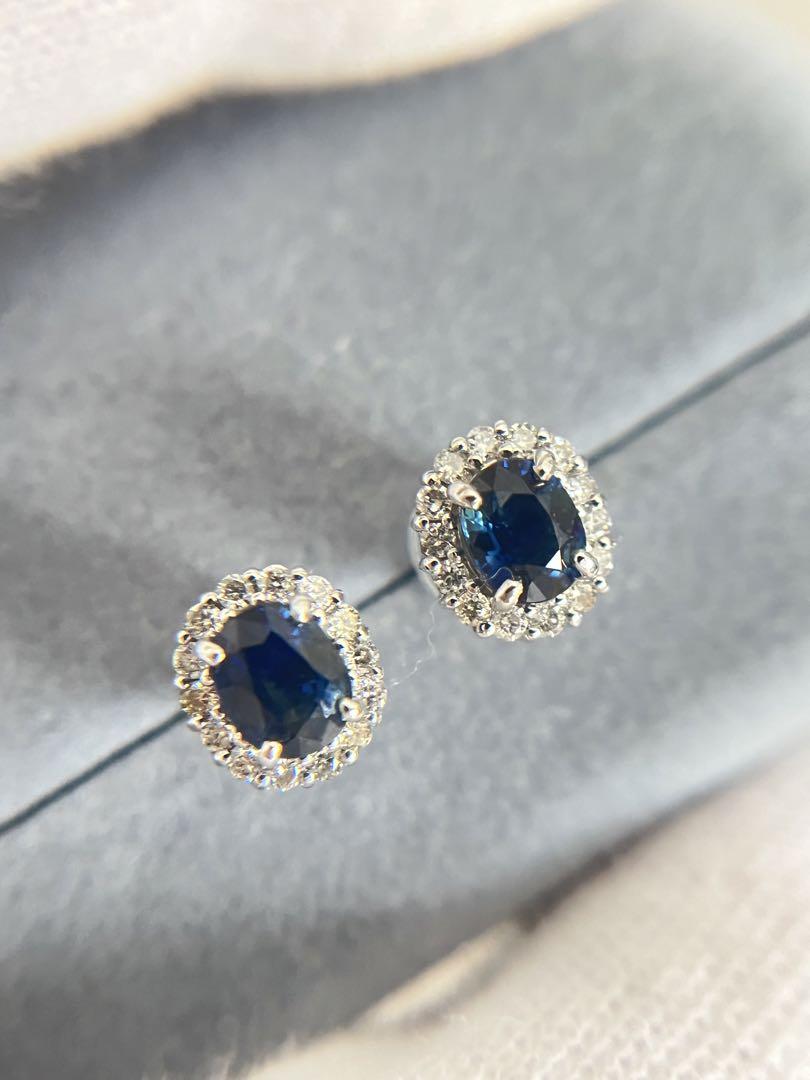 楽天市場】ブルーサファイア 4.43ct/4.67ct ピアス PT900