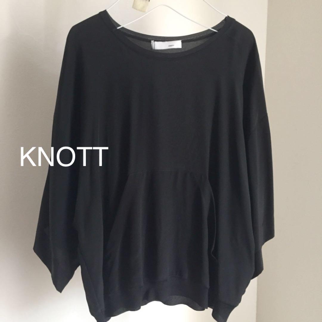 【新品未使用】タグ付き KNOTT シルク黒トップス