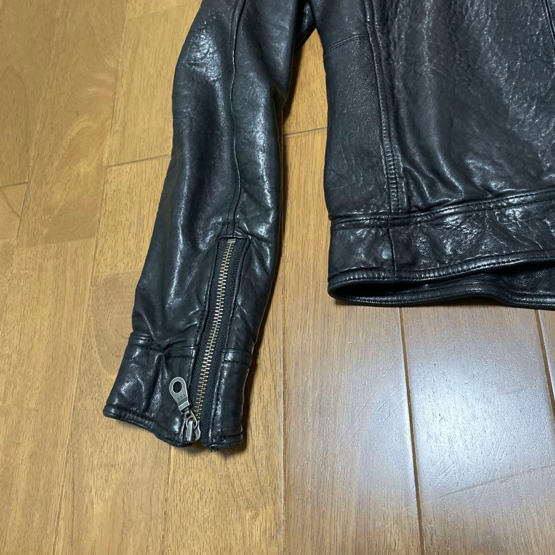 FUGA ダブルライダース レザージャケット ブラック Sサイズ 44 羊皮 FUGA ダブルライダース レザージャケット ブラック Sサイズ 44 羊皮