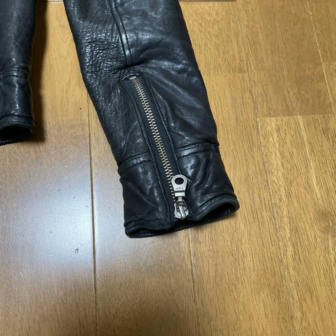 FUGA ダブルライダース レザージャケット ブラック Sサイズ 44 羊皮 FUGA ダブルライダース レザージャケット ブラック Sサイズ 44 羊皮