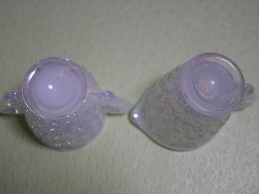 フェントン オパールセント・イリデセントグラス ヴィンテージクリーマー＆シュガー