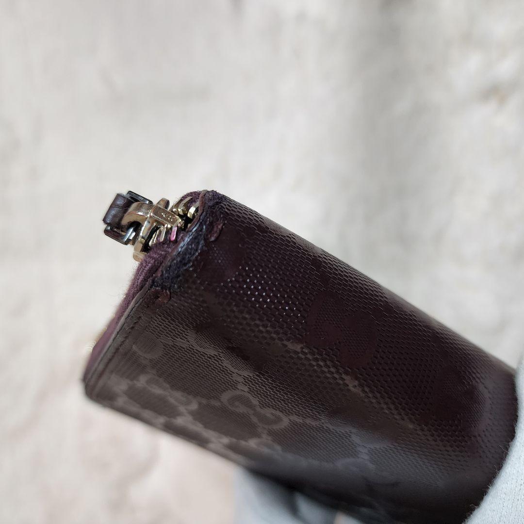 Gucci 長財布 ラウンドファスナー インプリメ インターロッキング　ボルドー