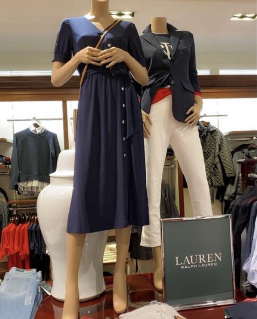 ラルフローレン♡ロングワンピース　カシュクール　ベルト　ネイビー　サイズ2 ラルフローレン♡ロングワンピース カシュクール ベルト