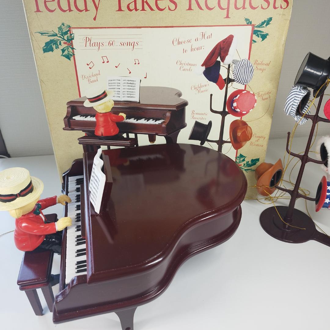 ☆ミスタークリスマス テディベア ピアノ オルゴール ゴールド