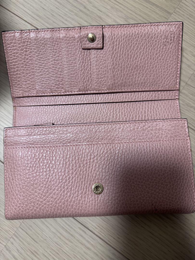 GUCCI グッチ　ピンク レザー 長財布