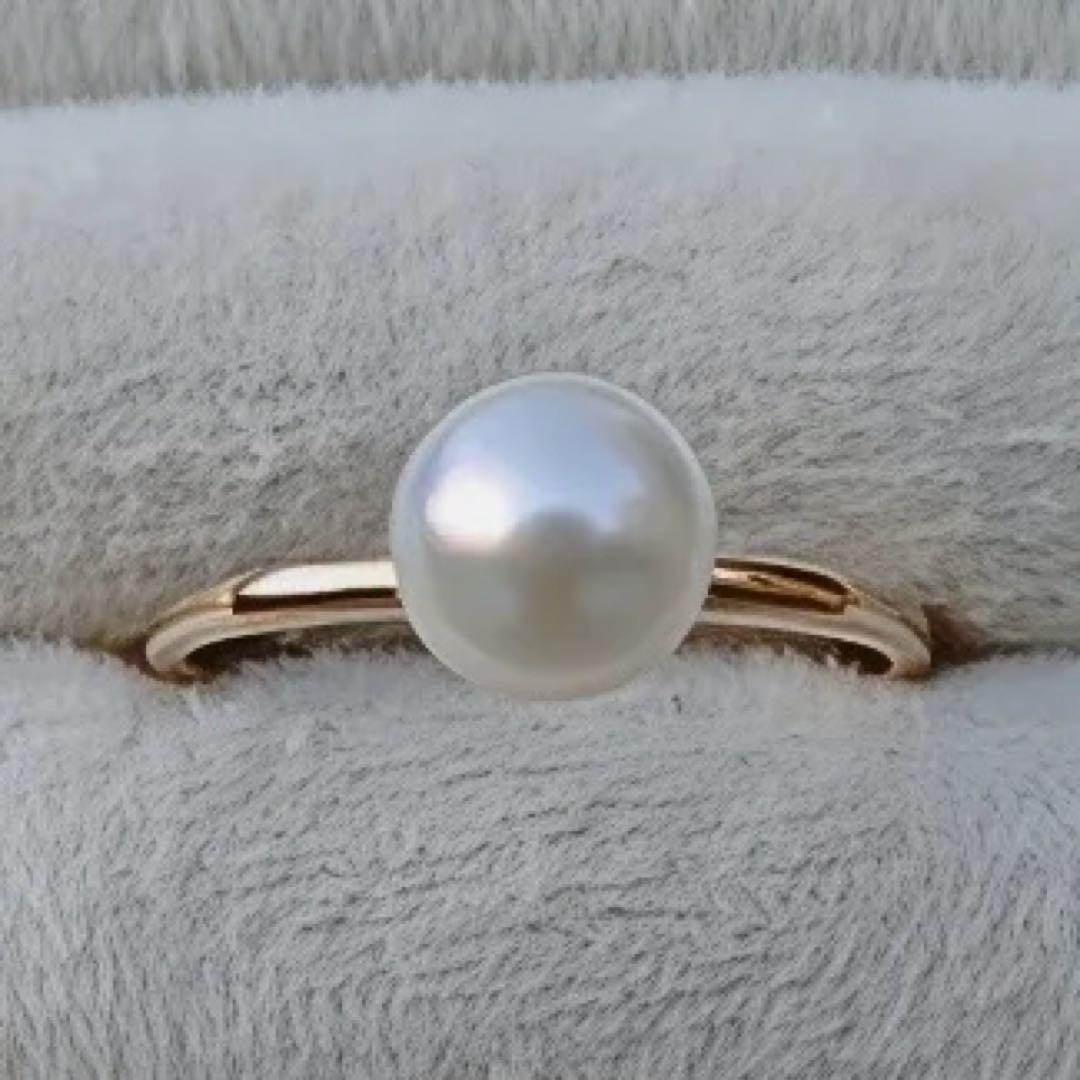 スーツ特別割引クーポン あこや真珠♥グリーンカラー♪花珠☆シンプルデザインリング アクセサリー